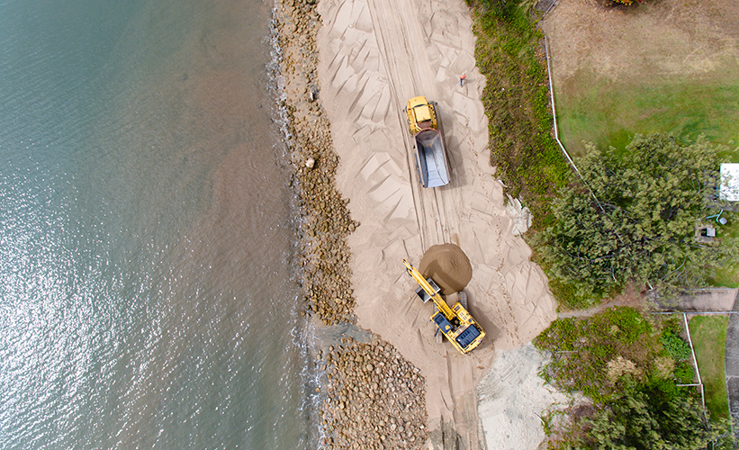 Civil Construction at Beach — Hillery Group in Richmond Road Bowen, QLD
